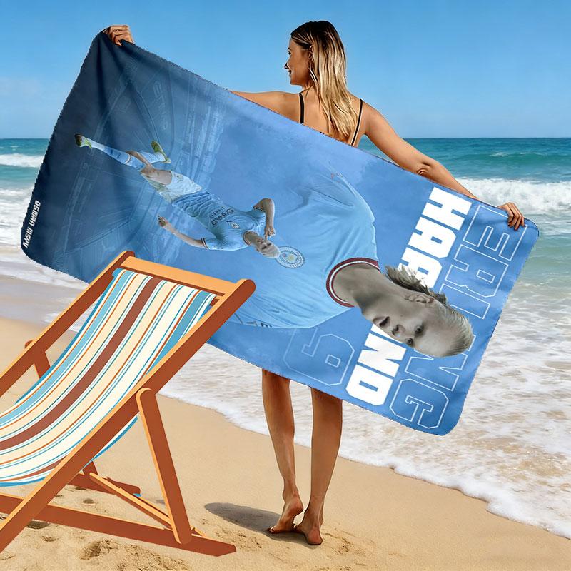 Haaland Legend Print Beach Towel, Large Soft Quick Dry Towel for Beach Camping Swimming