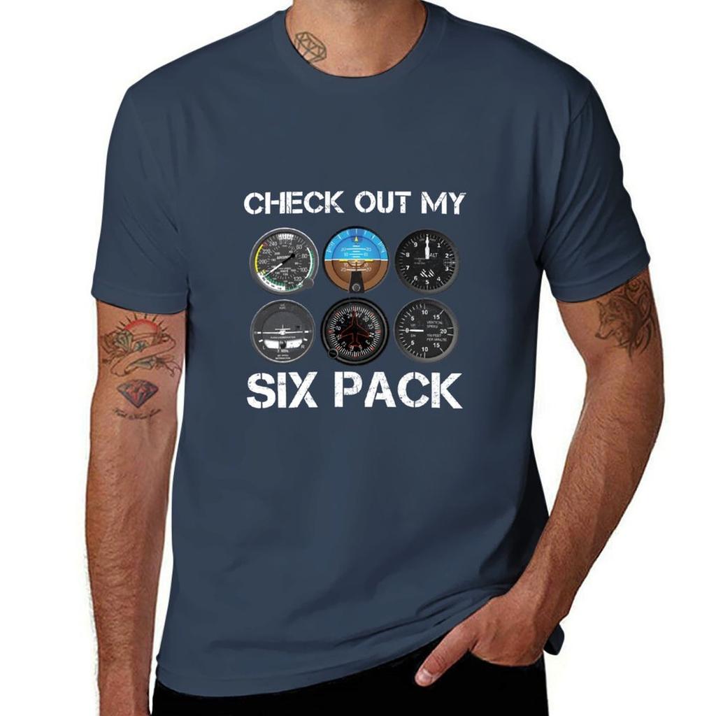 Check Flying Out Airplane Pilot Aviation Six Pack My TShirt AntiFade Casual Tee Shirt