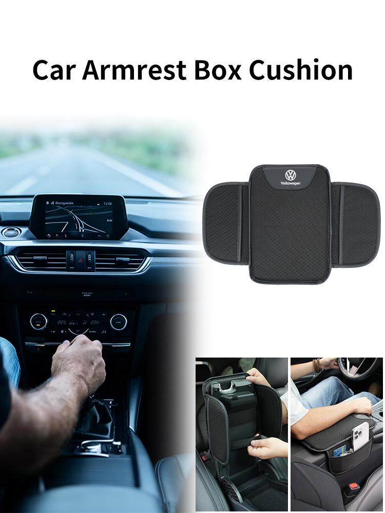 Ice Silk Car Black Armrest Storage Bag with Height Adjustment For VW Scirocco Jetta Beetle Golf Passat Tiguan Sharan TouranJD8