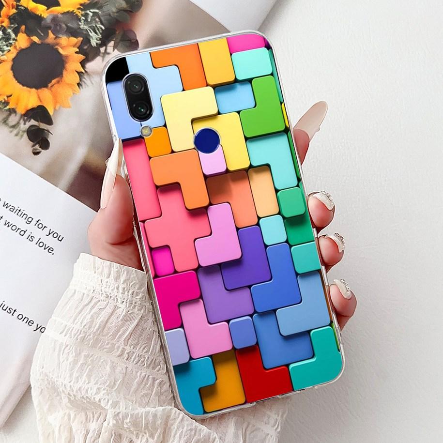 Для чехла Xiaomi Redmi 7 7A Чехол Роскошный Расписной Мягкий Прозрачный Силикон ТПУ Ударопрочный Чехол Для Xiaomi Redmi Note 7 Pro Note7 Coque