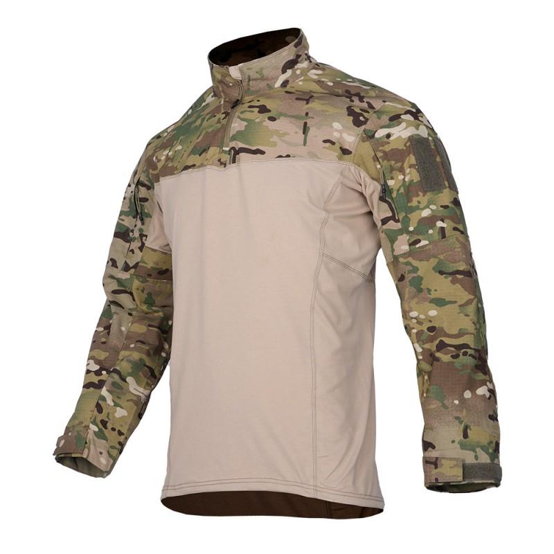 Mens Tactical Long Sleeve Shirt Camo Hiking Camping Breathable Training Outdoor