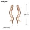 SIMJOO Zircon Geometric Earrings Feminine Stud Rose Gold Color Earrings