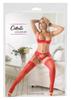 Cottelli LEGWEAR - Классические красные чулки с элегантным кружевом 3