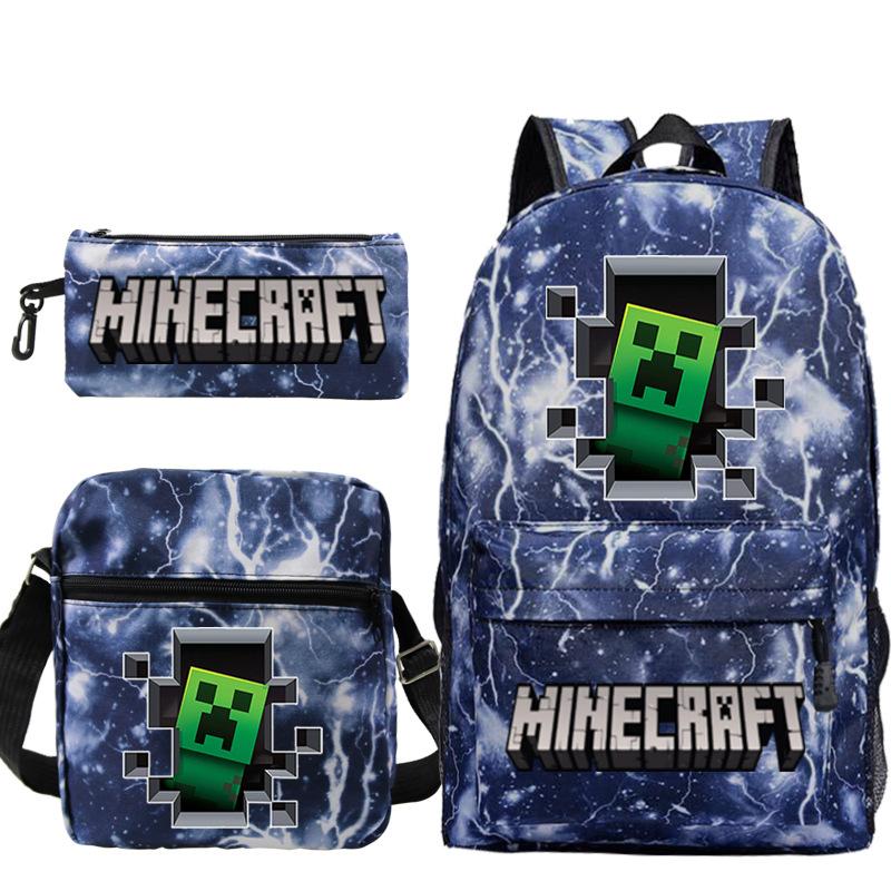 Школьная сумка для детей с принтом Minecraft, сумка через плечо, пенал для канцелярии, набор рюкзаков для студентов