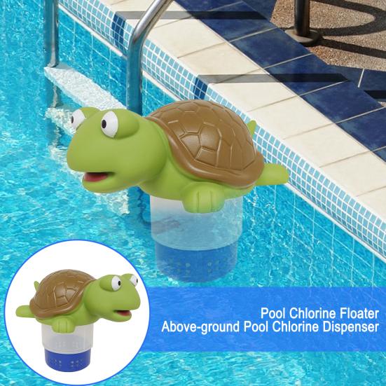 Мультяшная черепаха, плавающий дозатор хлора для бассейна, животное, плавающий дозатор хлора для плавательного бассейна, таблетки, держатель брома, для больших и маленьких бассейнов, украшение для гидромассажной ванны