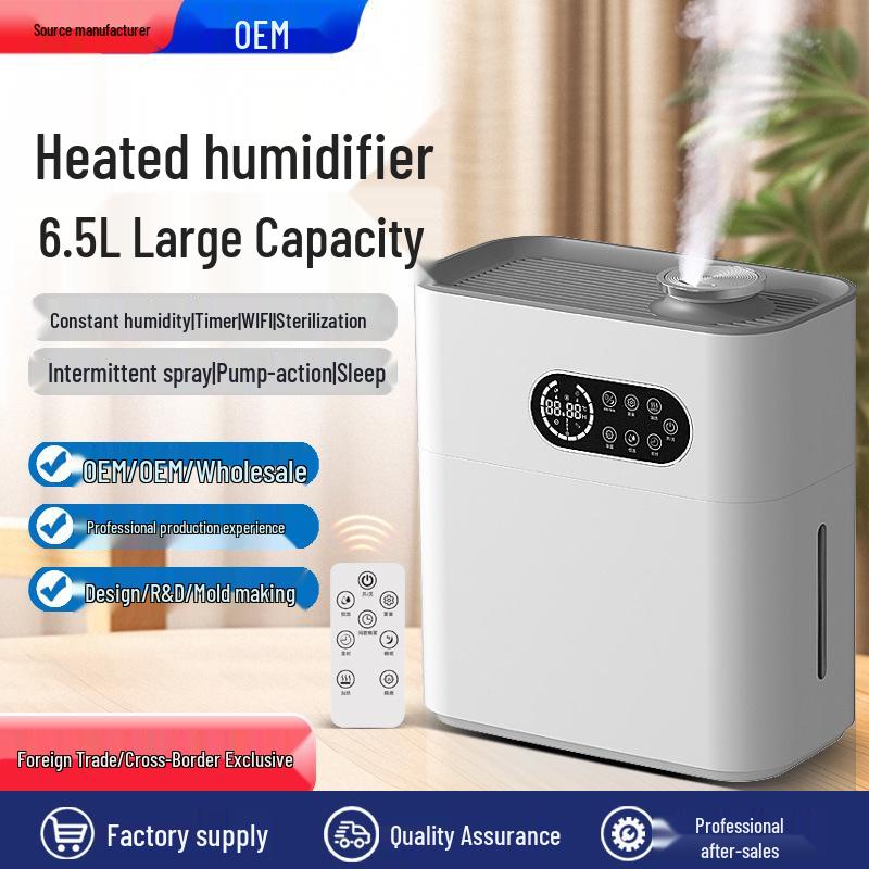 Heated Ultrasonic Humidifier: Large Capacity, Silent, WiFi-Enabled Aromatherapy Machine for Home and Office