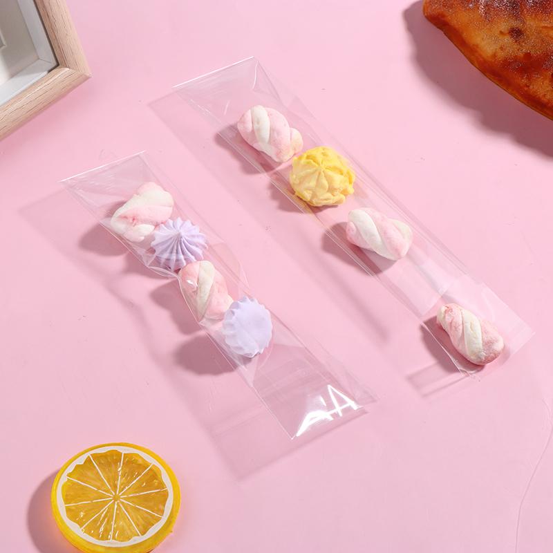 100 шт. прозрачные самозапечатывающиеся длинные пакеты для сладостей 5X20 см пакеты для крендельков многоразовые пакеты для упаковки конфет подарки сувениры