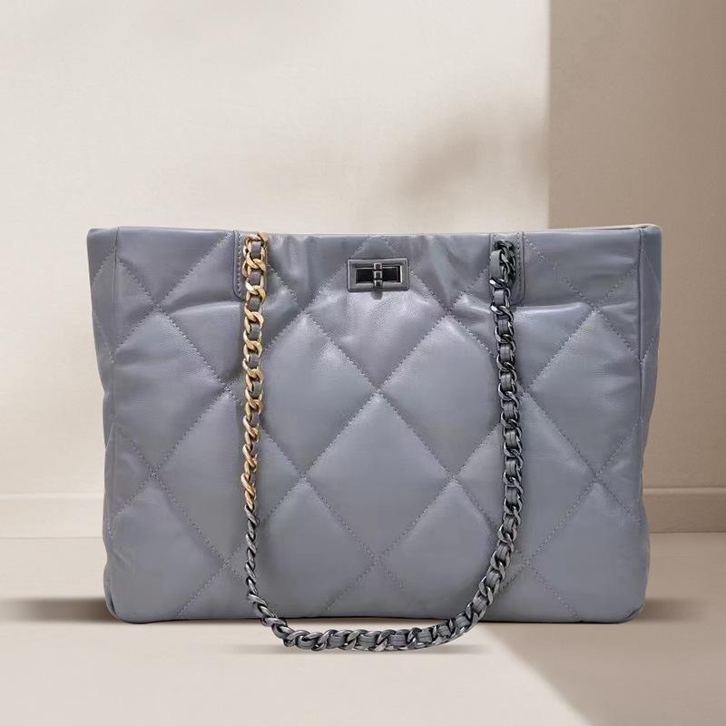 Кожаная маленькая сумка-шоппер Fragrant Wind 19Bag из овчины с ромбической цепочкой, сумка через плечо, женская сумка большой емкости