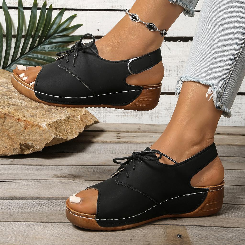 Сандалии в римском стиле Fishmouth с толстой подошвой, круглым носком, открытым носком, пляжные сандалии с открытым носком для лета