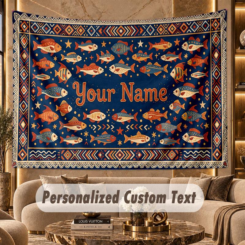 Fantasy Adventure (19) Theme Wall Tapestry Customized With Name Text Personalized Hanging Tapestry For Bedroom Living Room Decor