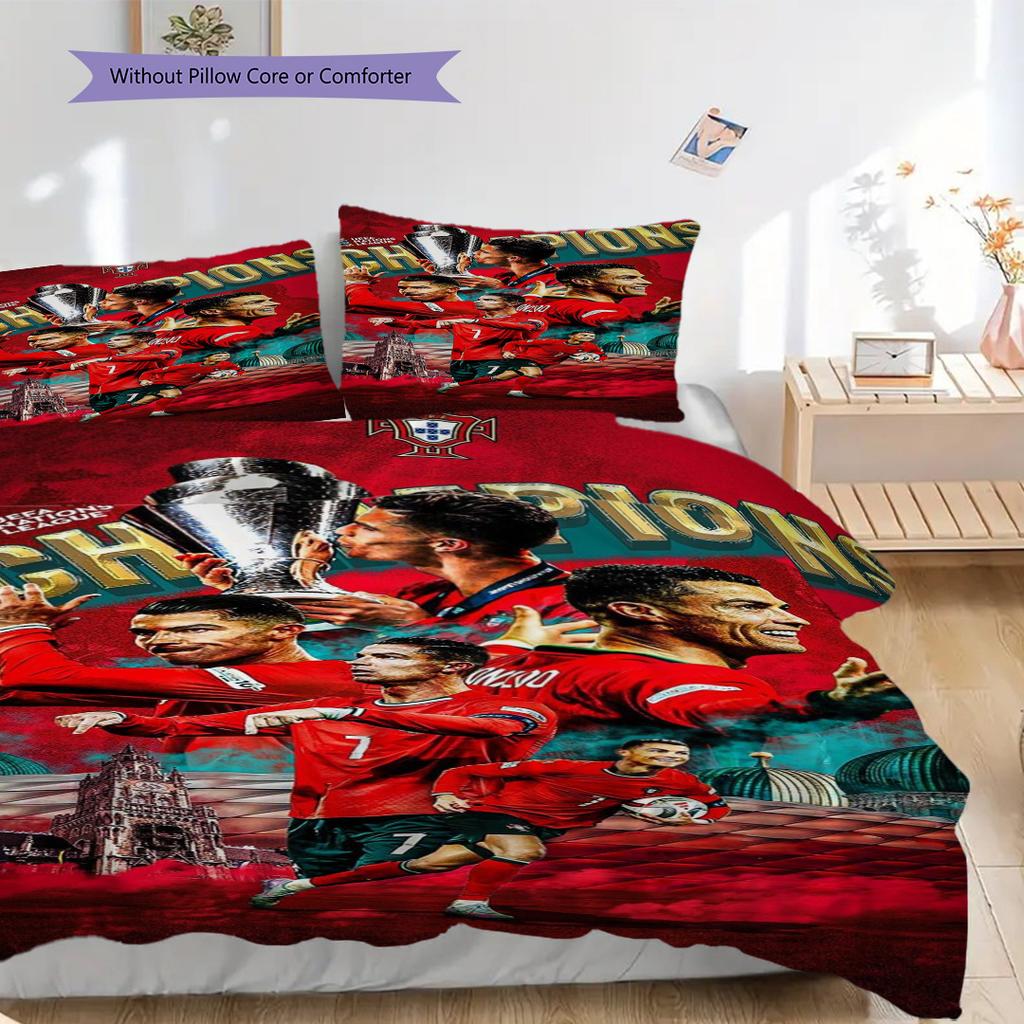 Champions League Triumph Bedding (1 * duvet cover + 2 * pillowcase, without core) Soft and comfortable Christmas birthday gift Bedding set