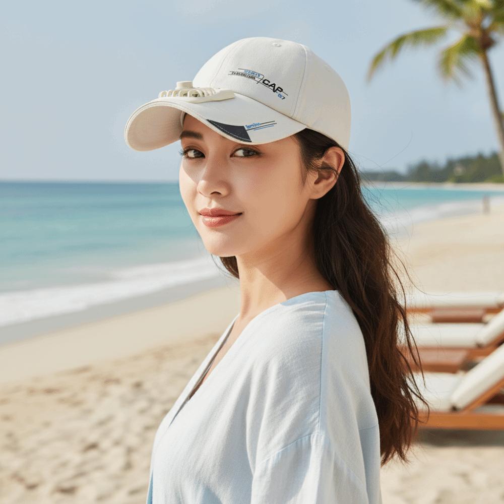 Long-lasting Baseball Cap with Fan Portable Anti-collapse Cooling Peaked Cap Sport
