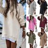2024 Women's Autumn/Winter Patchwork Side Zipper Pullover Sweatshirt