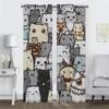Милая иллюстрация оконная занавеска для комнаты 2 панели домашний интерьер шторы 2 шт абажур тюль для спальни украшение на Хэллоуин