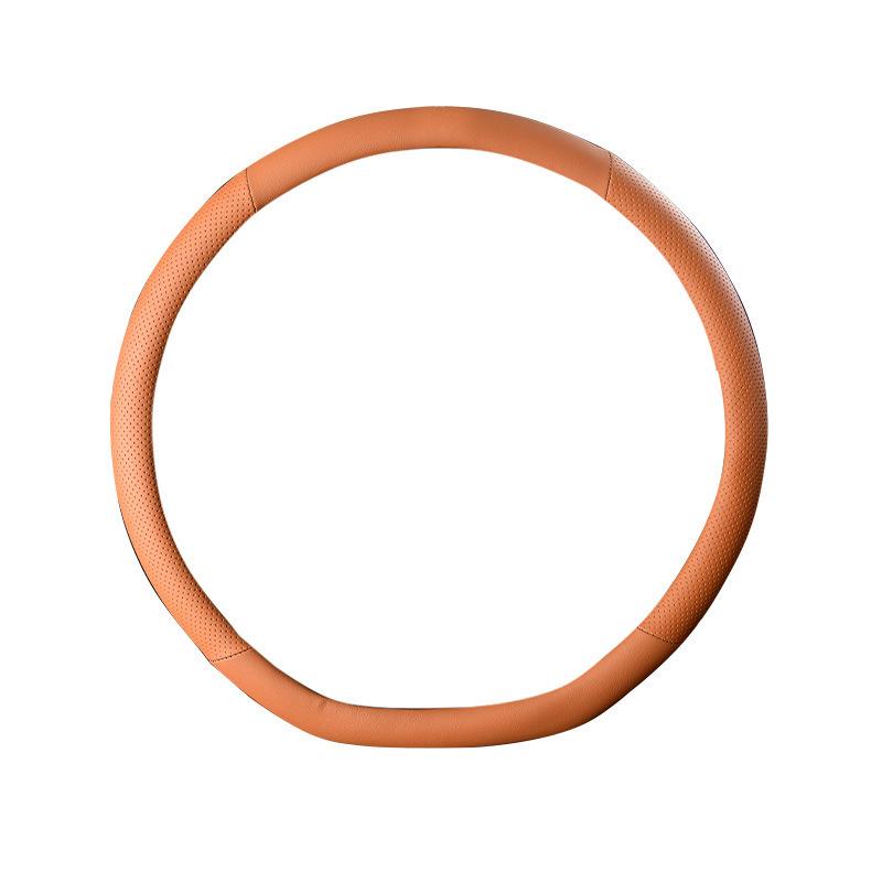 Universal Non-Slip Steering Wheel Cover for Genuine Leather - All-Season Sweat-Absorbing Interior Decoration