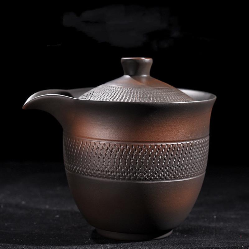 Винтажный фиолетовый керамический горшок ручной работы, заварной чайник, керамический чайник, одиночный чайник, набор для кунг-фу, аксессуары