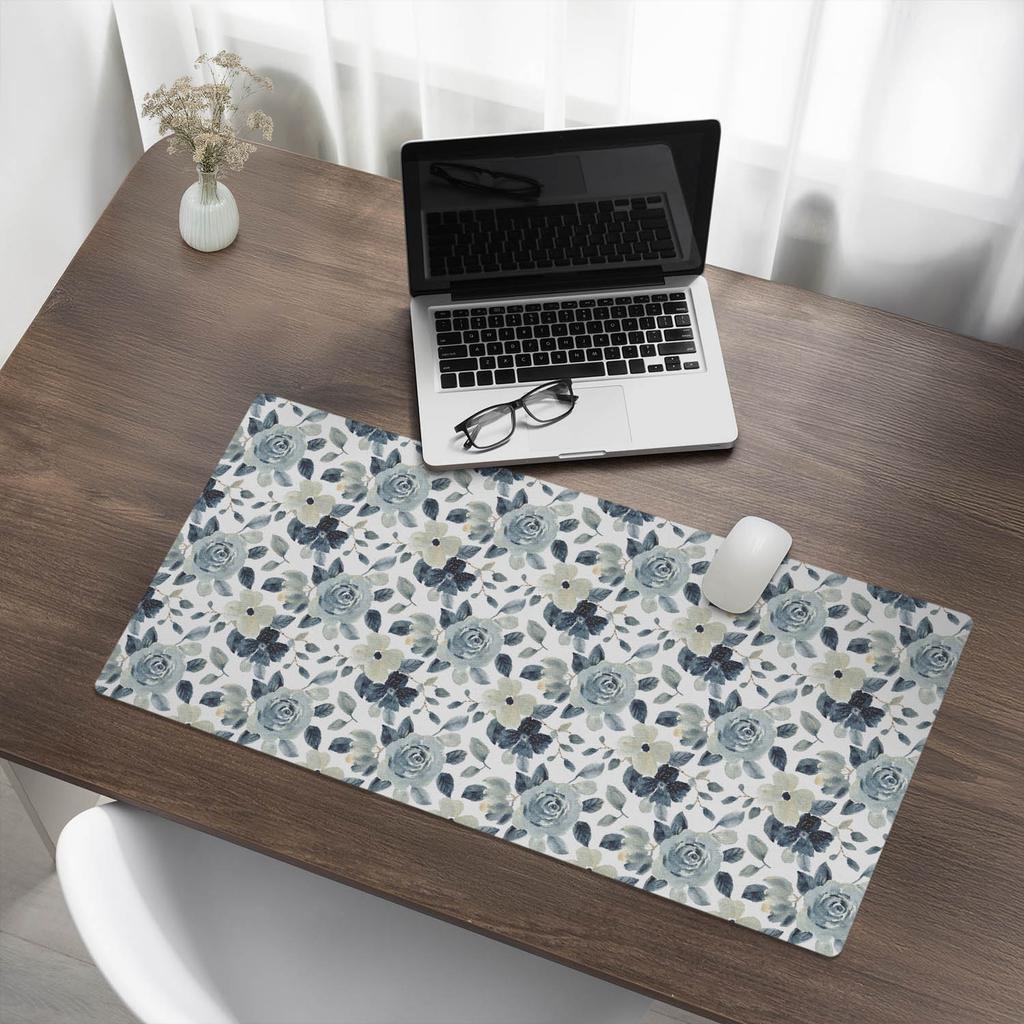 Anti-Slip Gaming Mouse Pad, Floral Retro Pattern, 90x45 cm