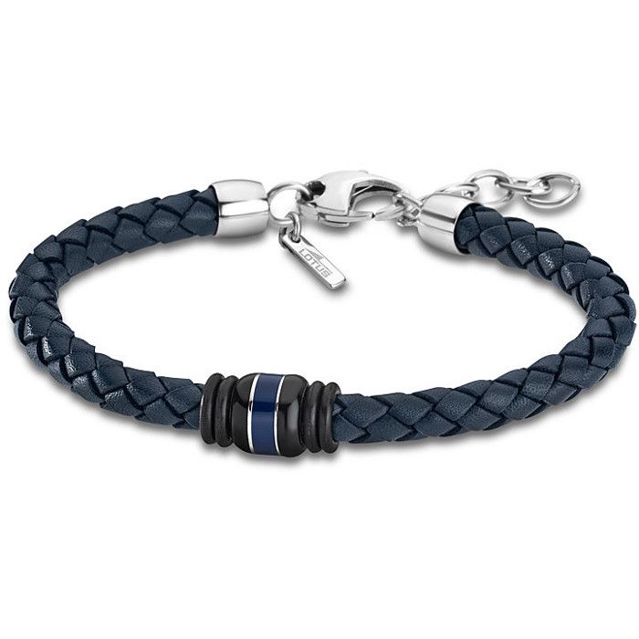 Bracelet - Lotus Style - Urban Man LS1814-2-1 - Cuir Bleu - Tressé - Classique