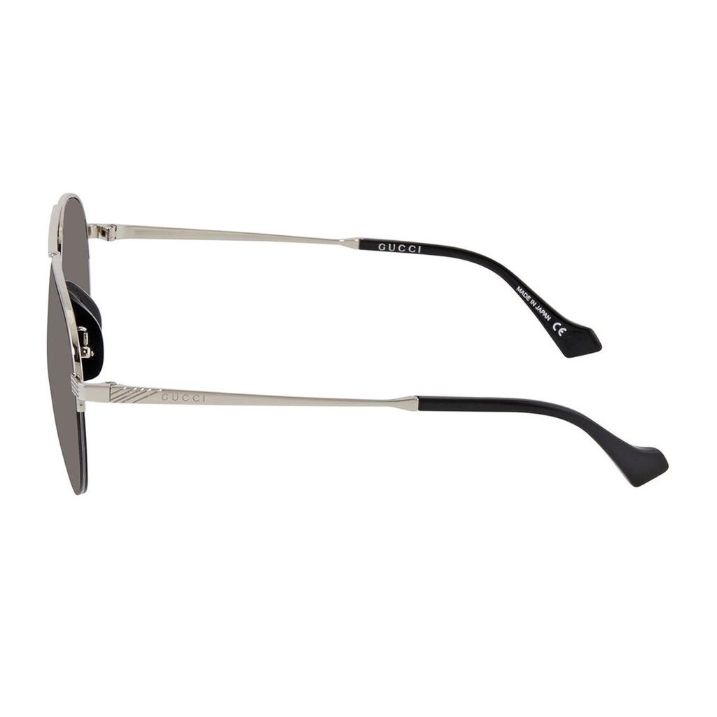 Gucci Logo Pilot Sunglasses Women sunglasses Silver GG0742S00158
