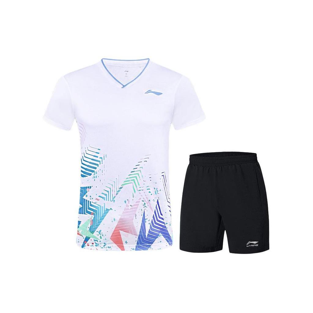 Li-Ning Удобная дышащая спортивная повседневная быстросохнущая одежда для бадминтона женские топы AAYT994-1