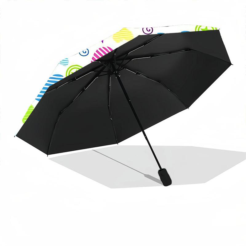 1pc Heart Pattern Folding Umbrella | Elegant Design, Fashionable Accessory, Durable Construction, Sturdy Ribs yy251107029