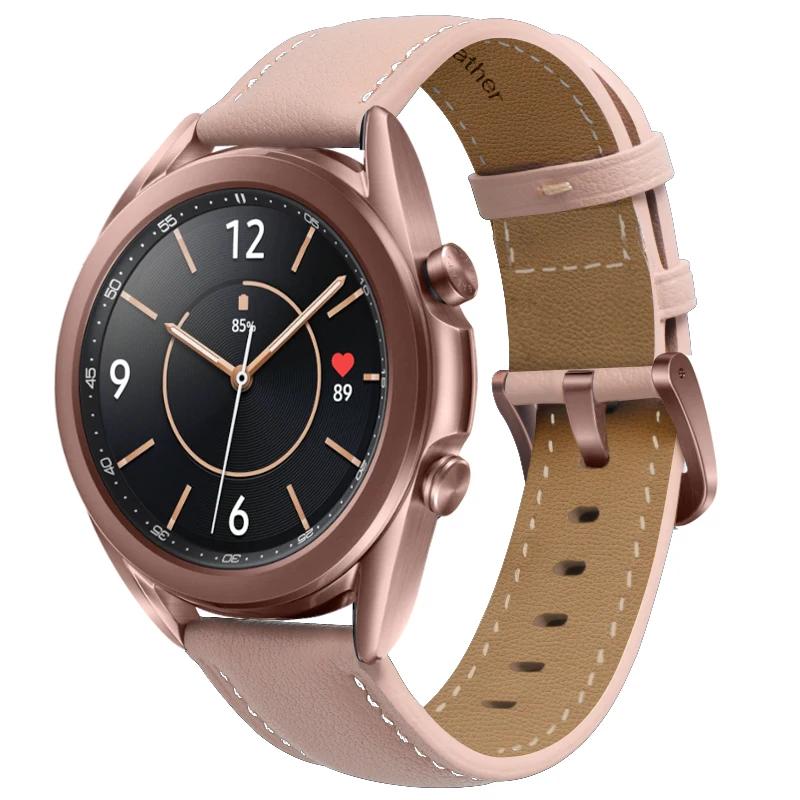 20 мм кожаный ремешок для Samsung Galaxy Watch7 6 5 4 44 мм 40 мм Active 2 GearS3 22 мм браслет для Huawei Watch GT4 сменный ремешок