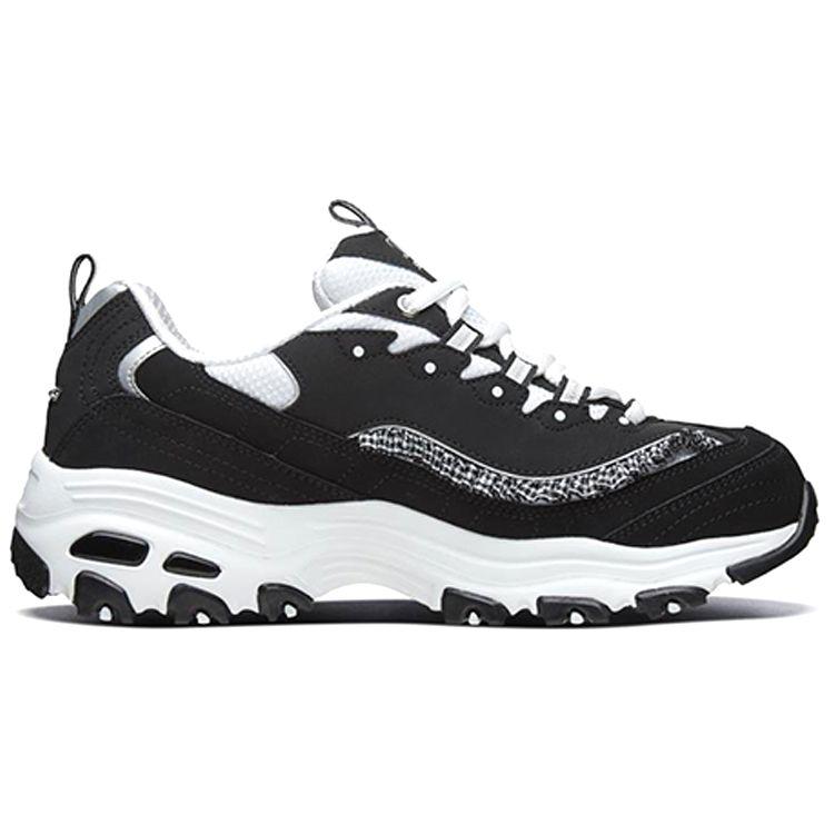Skechers DLites 1.0 Сетчатая ткань Классические Универсальные Амортизирующие Прочные Дышащие Низкие Повседневная обувь Женские кроссовки Черный 13090-BKW