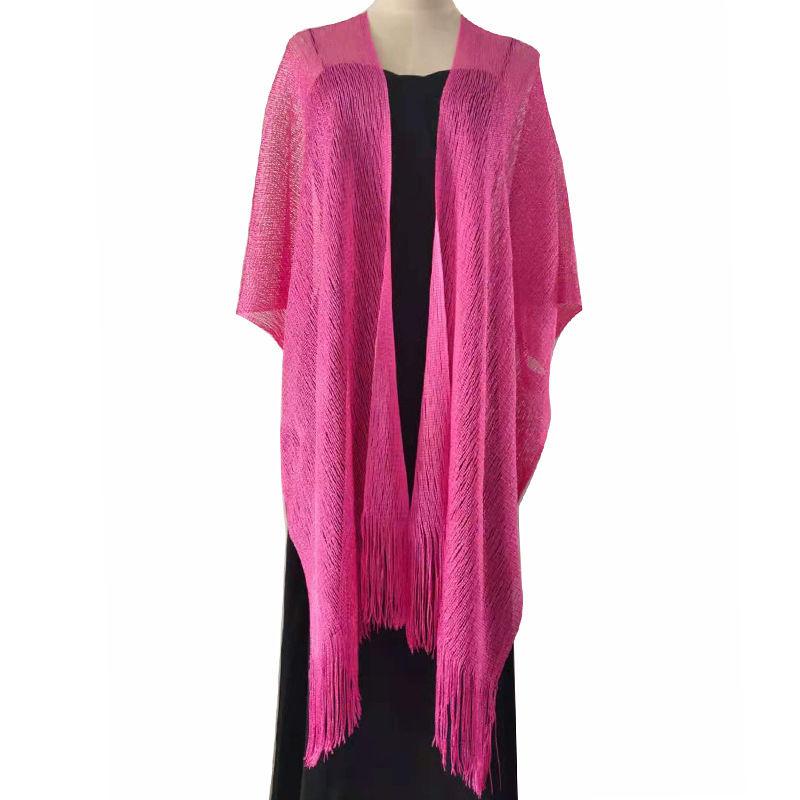 Bright Silk Shawl Fashion Gold and Shawl Flash Silver Silk Split Women Cheongsam Shawl