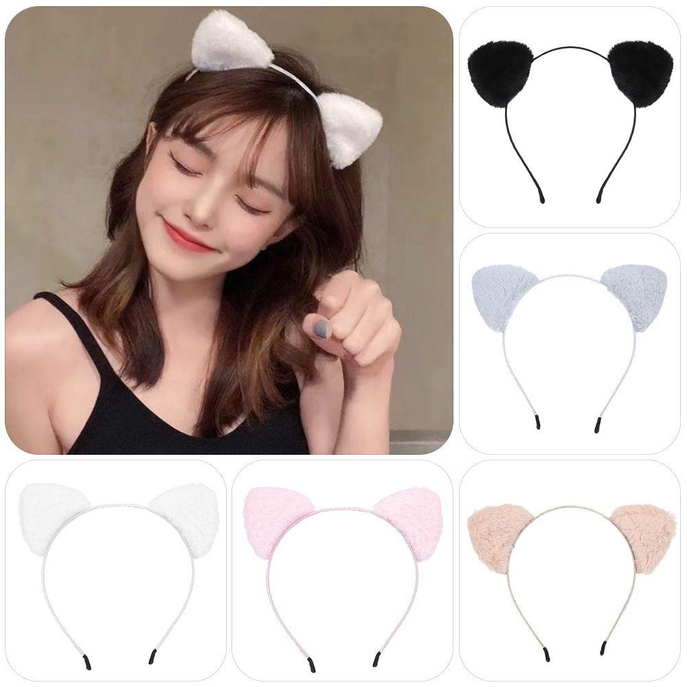 Cosplay Night Party Bar Plush Cute Face Wash Hair Band Cat Ears Headband Hair Accessories Hair Hoop