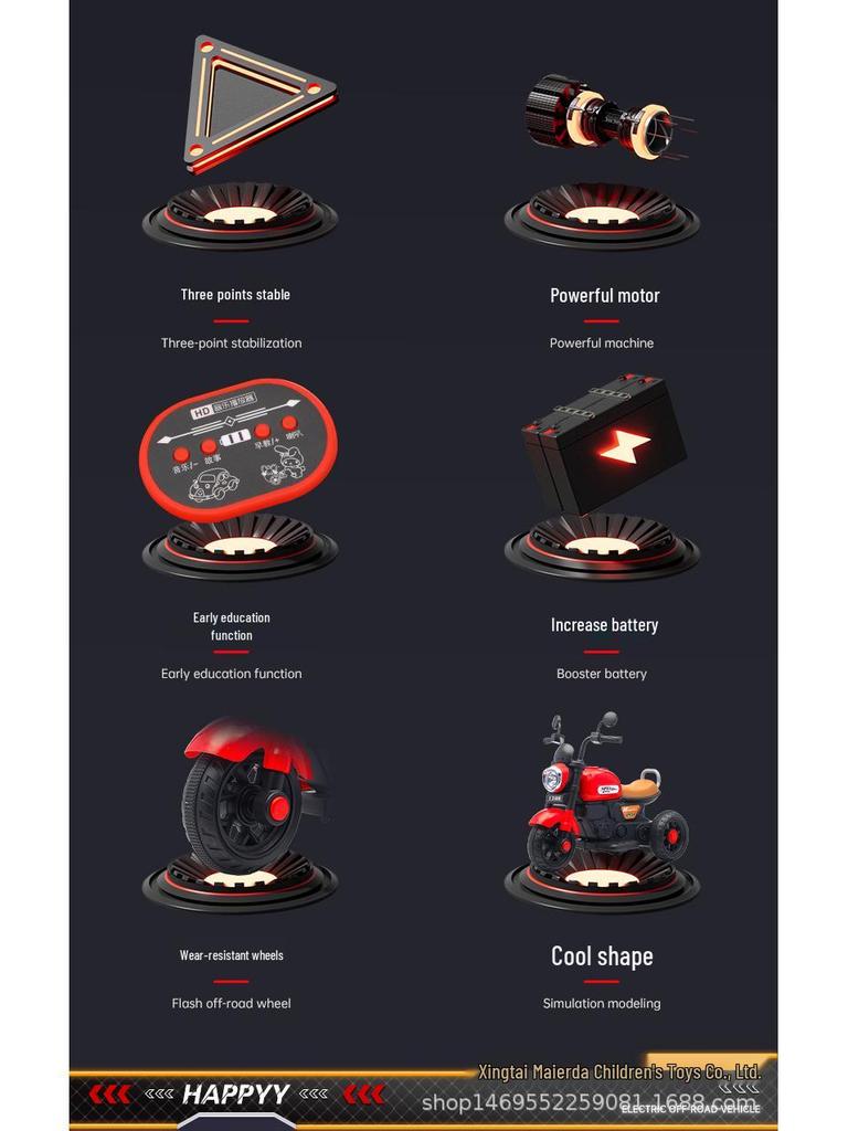 Новый перезаряжаемый детский электрический трехколесный велосипед от производителя: Игрушечный автомобиль для катания для мальчиков и девочек