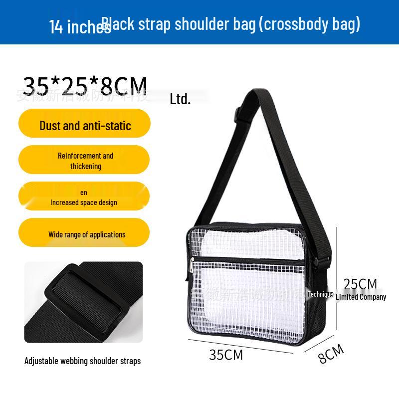 17" Антистатический рюкзак из ПВХ сетки, прозрачный черный - Унисекс, легкий, большой вместимости, пыленепроницаемый