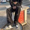 2023 New Trend Hip-hop Street Y2K Men's Pants High Street Loose Straight Casual Pants Fashion Men's Cross-patch Jeans Male S-3XL