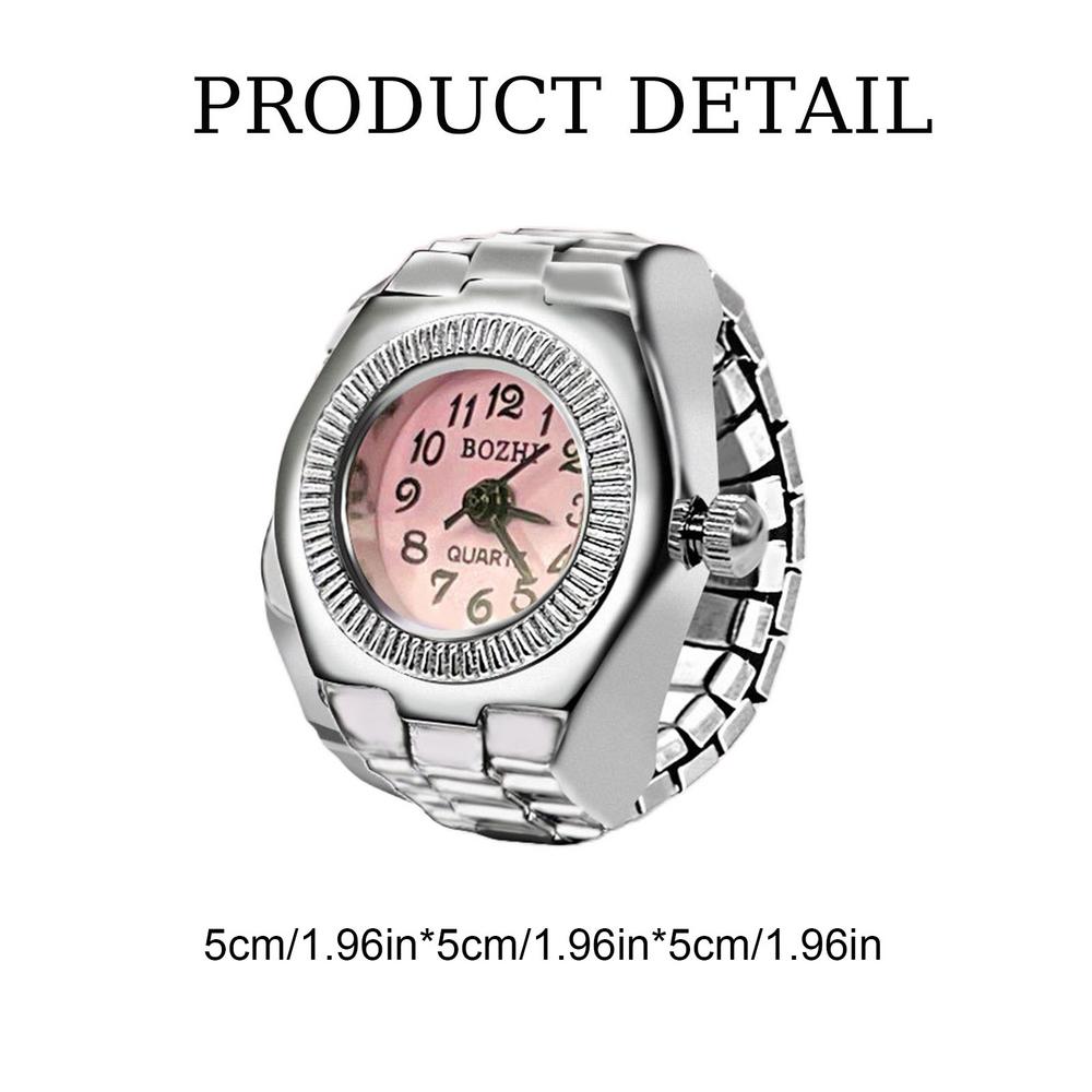 Винтажные часы в стиле панк на палец, мини-часы из сплава с эластичным ремешком, кольца для пары, ювелирные часы, ретро, ​​римские кварцевые часы, кольцо