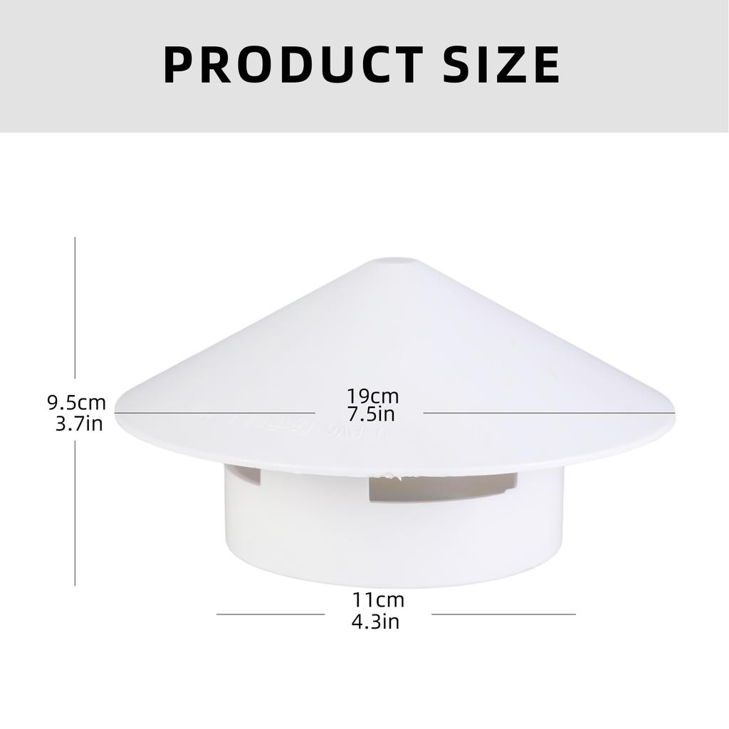 110 мм колпак для дымохода из ПВХ, дышащий колпак, пластиковый колпак для дымохода, вентиляционный колпак, колпак для трубы