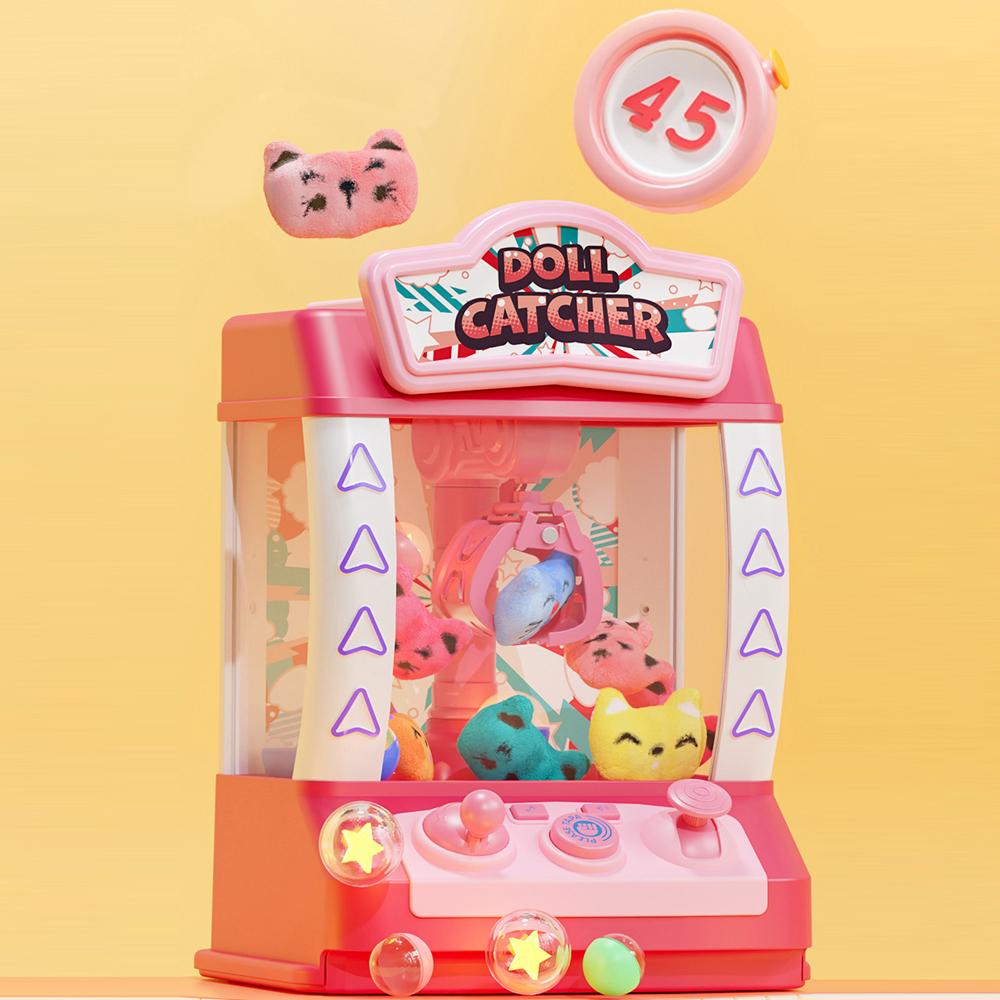 Claw Machine for Kids Home Arcade Game Machine Candy Vending Grabber Prize Dispenser Toy with LED