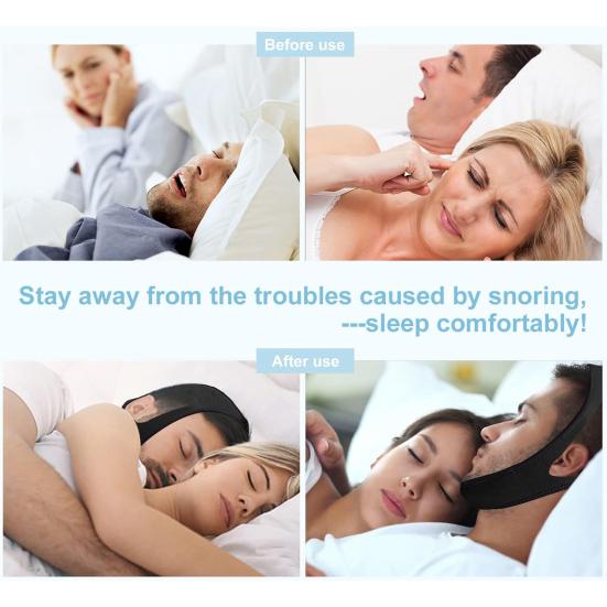 Пояс против храпа Эффективное уменьшение храпа Подбородочный ремень Дышащий ремень против храпа для мужчин и женщин