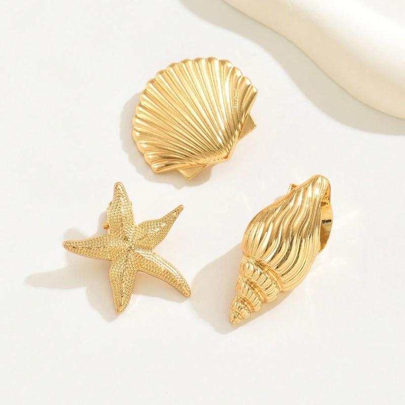 1/3Pcs Fashion Shell Starfish Hair Clips Y2K Vacation Style Hairpins Women Girls Metal Side Bangs Clips Hair Accessories Gifts