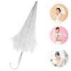 Lace Umbrella Girl White Parasol Umbrellas for Rain Transparent Vintage Photo Prop Tea Party Women Bride Table Decor