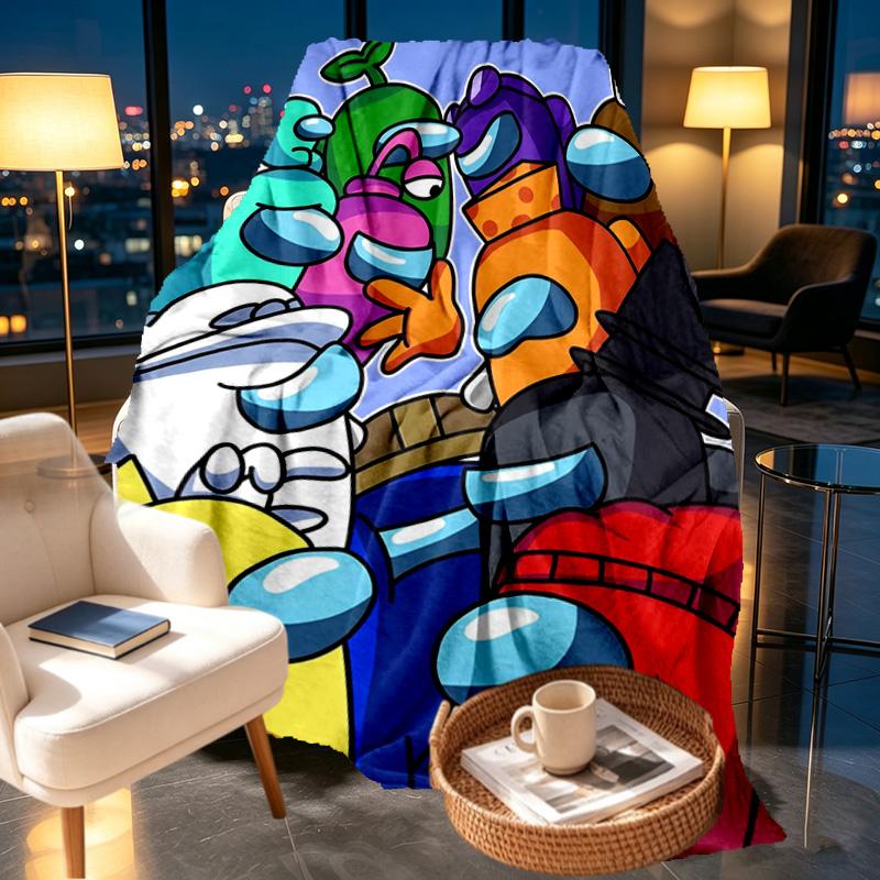 Among Us Print Blanket - Soft & Comfortable, for Bedroom, Travel, Sofa, Home Decoration - Birthday Christmas Gift for Friend