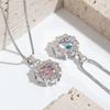 Heart-shaped Dancing Pendant Necklace, Double-layer Snowflake Beating Heart Bud Smart Necklace for Girlfriend