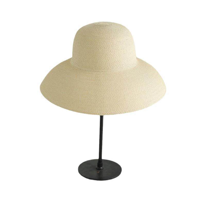 Straw Hat Women'S Summer Brim French Sunscreen Hepburn Wind Visor Beach Foldable Versatile Hat Women'S Bucket Hat