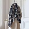 Thick Fringe Shawl Warm Winter Pashmina Shawl Cozy Imitation Cashmere Scarf  for Women