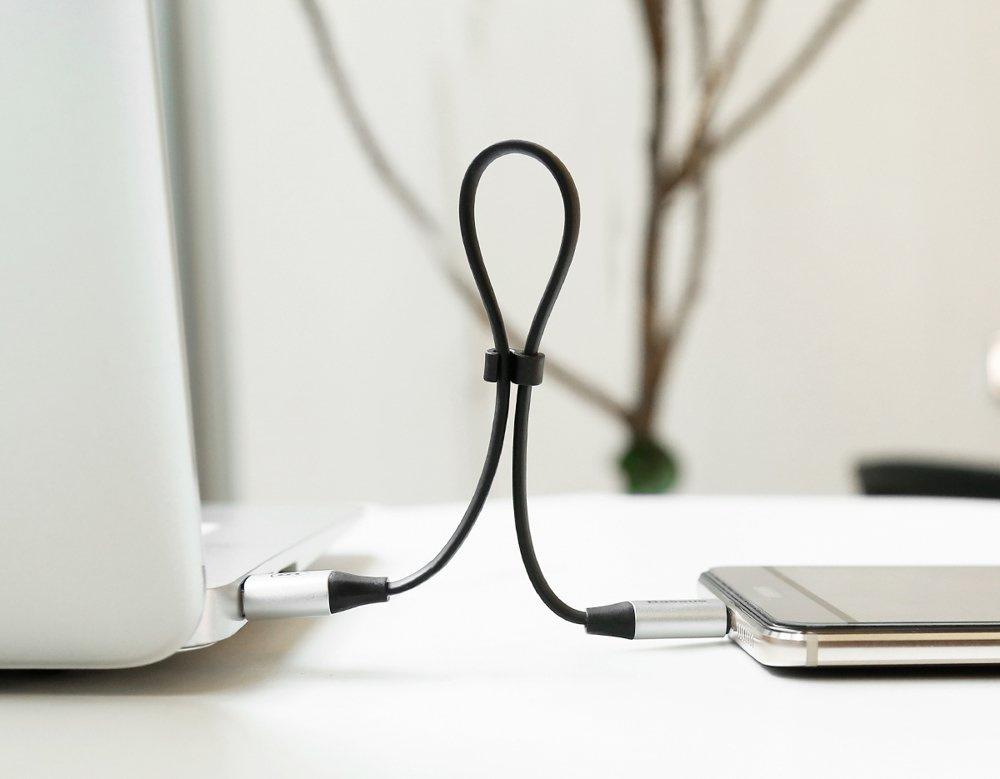 Кабель USB-C Baseus 0,23 м с держателем - Черный 2A