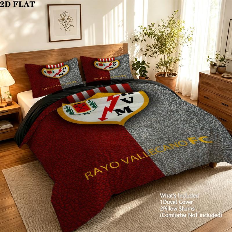 Rayo Vallecano Bedding Quilt Set Quilt Cover Pillowcase Home Decoration Birthday Gift (1 * duvet cover + 2 * pillowcase, without core)
