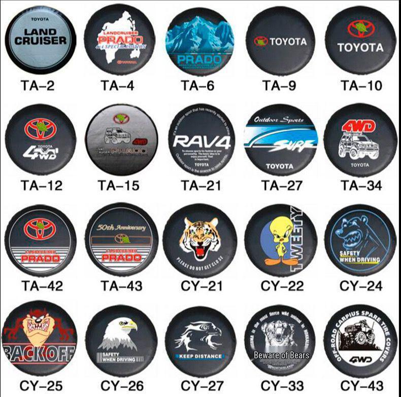 Черно-золотой чехол на запаску из ПВХ-кожи для Mitsubishi Pajero V73 Cheetah - Универсальная посадка для внедорожников.