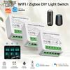 Мини-умный переключатель WiFi или Zigbee, 2-стороннее управление, беспроводной DIY модуль реле-автомата, совместим с Tuya Alexa Google Home