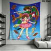 Cardcaptor Sakura Wall Tapestry Aesthetic Wall Hanging Printed Fabric Blanket Decorative Tapestries for Bedroom Living Room Home Decor