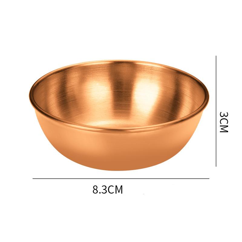 Round Small Sauce Dish Stainless Steel Seasoning Plates Dipping Bowl Appetizer Serving Tray Vinegar Soy Saucer Kitchen Tableware
