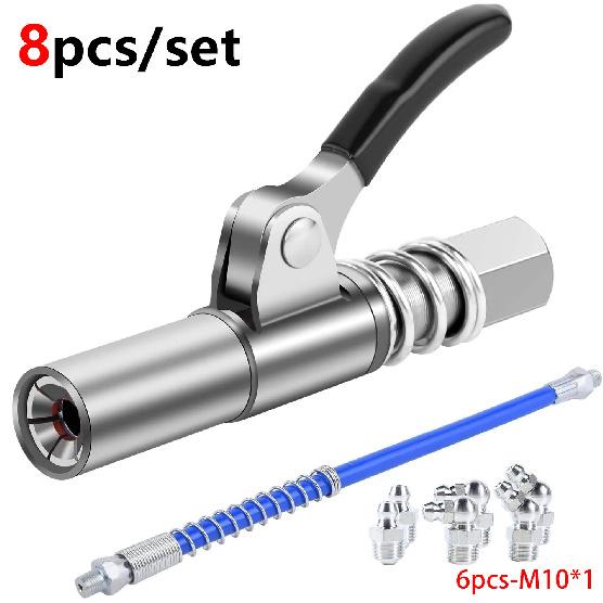 10000PSI Grease Gun Coupler NPTI/8 Oil Pump Quick Release Grease Nozzle Injector Lubricating Oil Grease Gun Car Auto Repair Tool