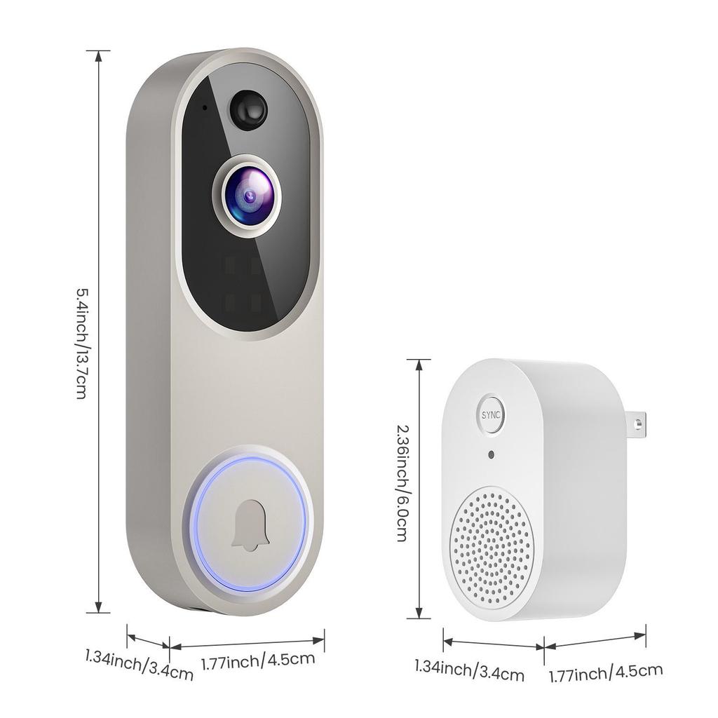 Умный беспроводной дверной звонок с камерой, голосовой домофон, WiFi HD, ночным видением и электронным глазком